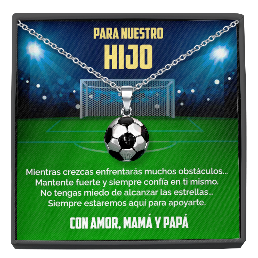 Collar Pelota y tarjeta dedicatoria - Confía en ti mismo - Mamá y Papá