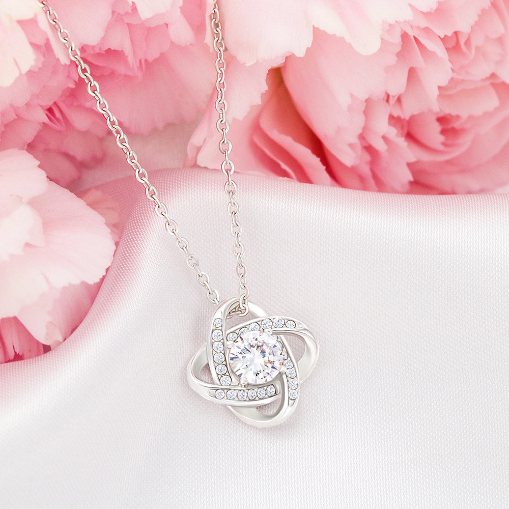 Collar de nudo con tarjeta dedicatoria "Mantennos en tu corazón"
