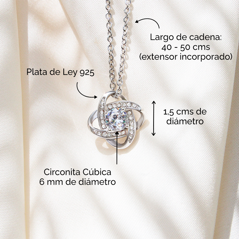 Collar de nudo con tarjeta dedicatoria "Para la Mujer de mi Vida"