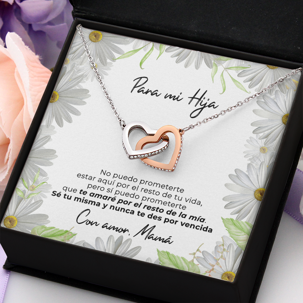 Collar con tarjeta dedicatoria "Te amaré siempre" Margaritas