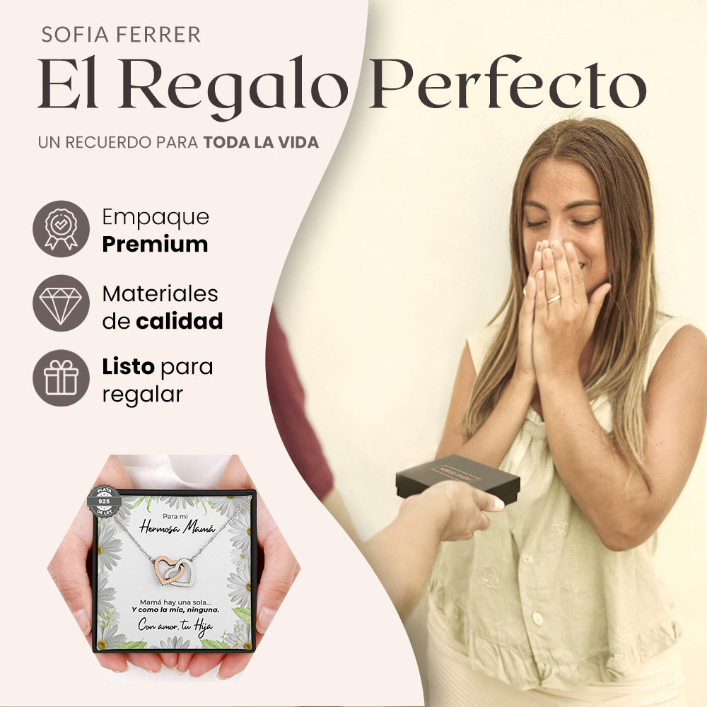 Collar con tarjeta dedicatoria "Te amaré siempre" Margaritas