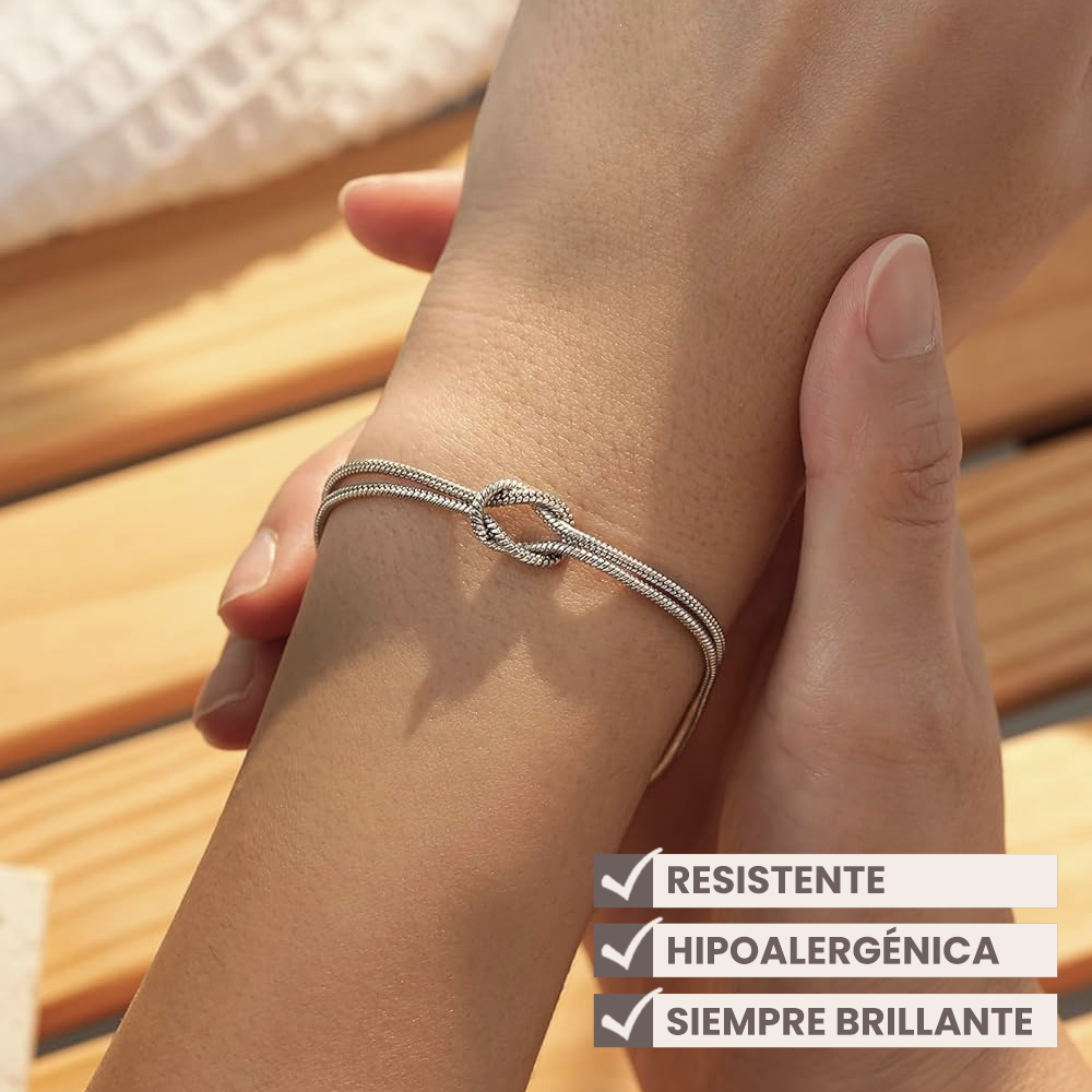 Pulsera Nudo para Pareja - 2x1 - Incluye Estuche y Frasco de los Deseos
