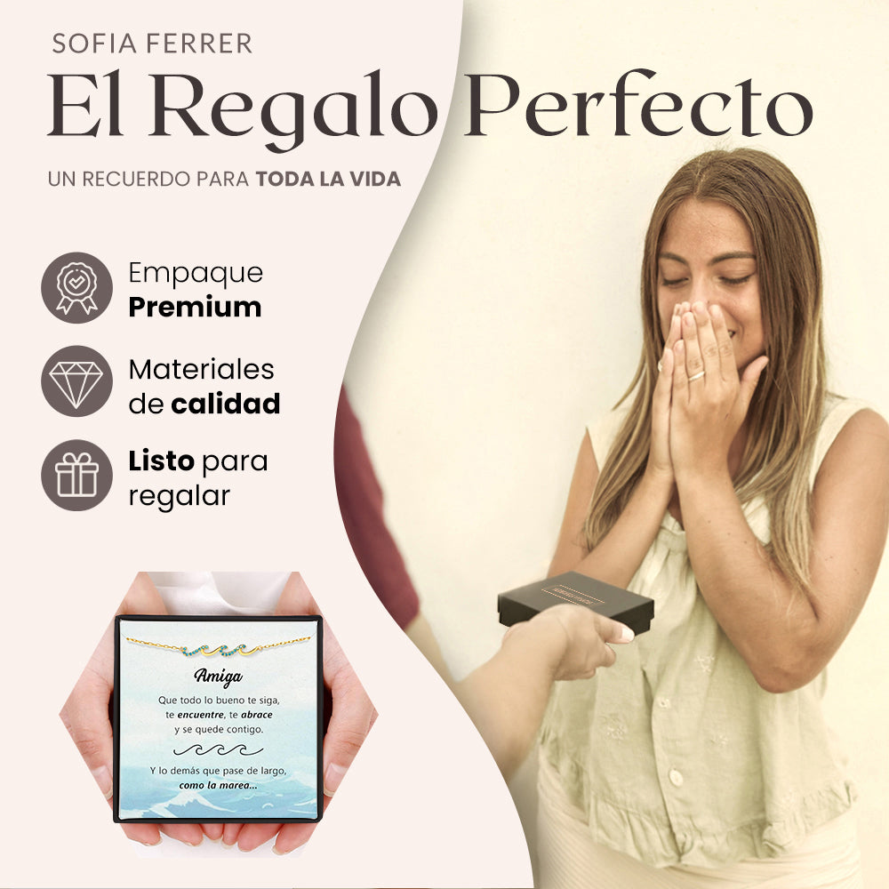 Pulsera de Olas con tarjeta dedicatoria "Amiga"