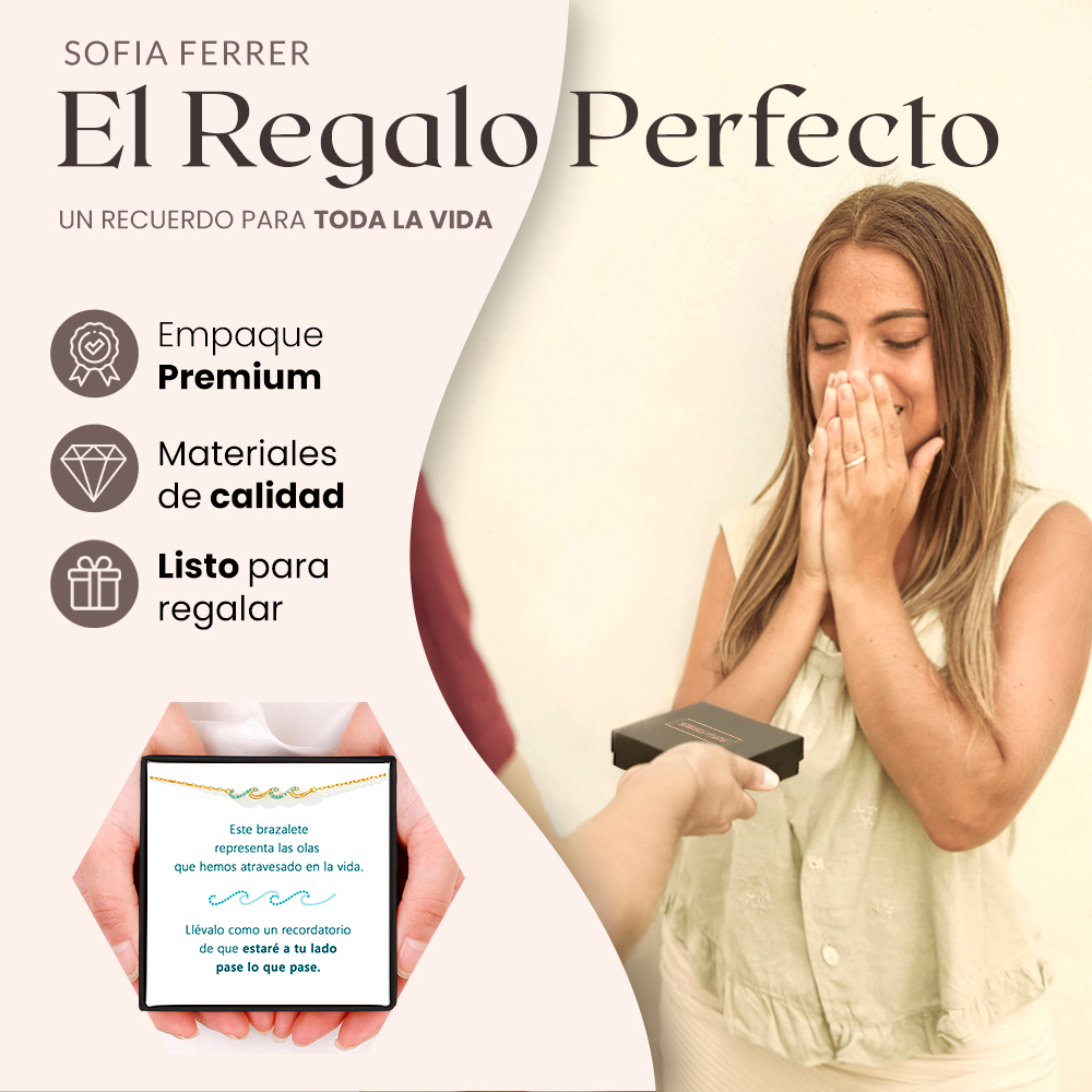 Pulsera de Olas con tarjeta dedicatoria "Recordatorio"