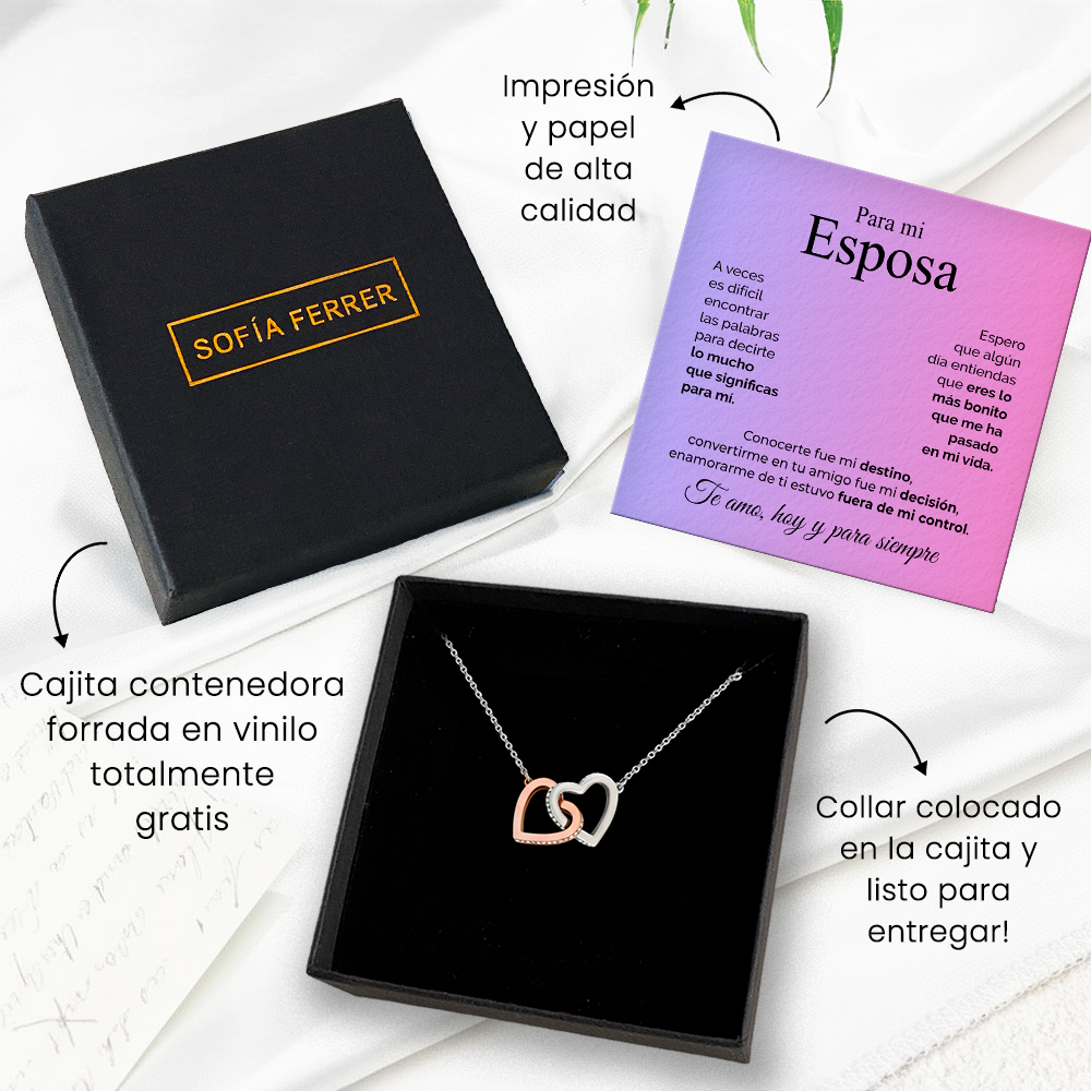 Collar con tarjeta dedicatoria "Lo más bonito que me ha pasado"