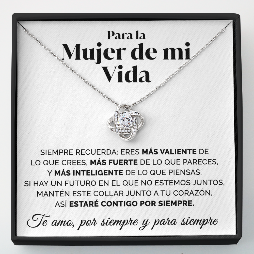 Collar de nudo con tarjeta dedicatoria - Estaré contigo por siempre