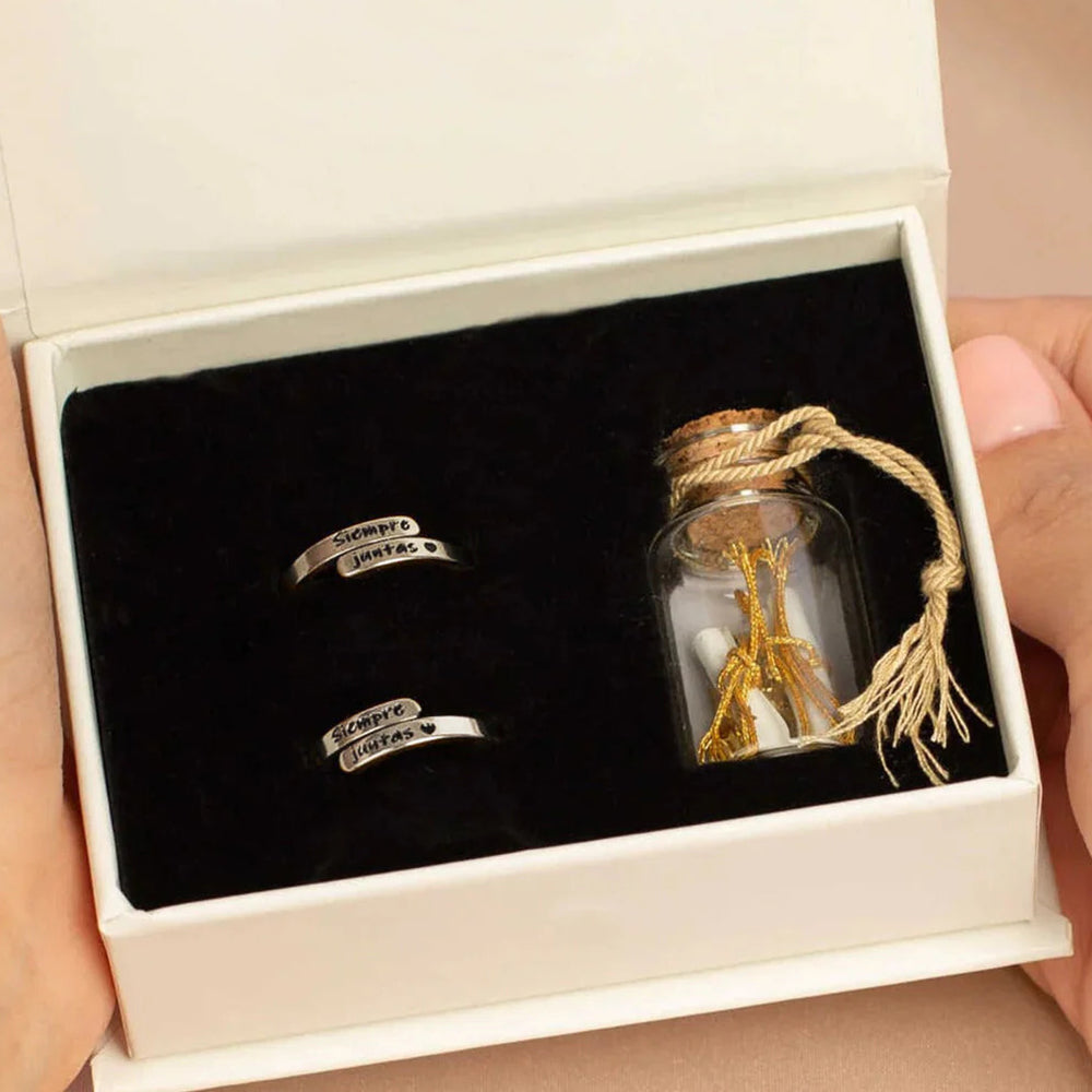 Anillos Juntas - 2x1 - Con Cajita y Frasco de los Deseos