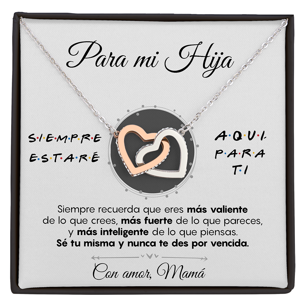 Collar con tarjeta dedicatoria "Siempre estaré aquí para ti"