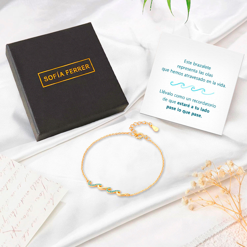 Pulsera de Olas con tarjeta dedicatoria "Recordatorio"