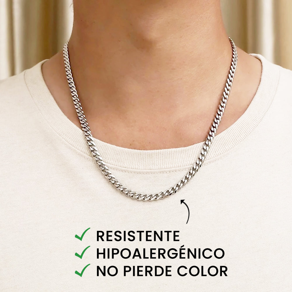 Collar de cadena y tarjeta dedicatoria - Héroe