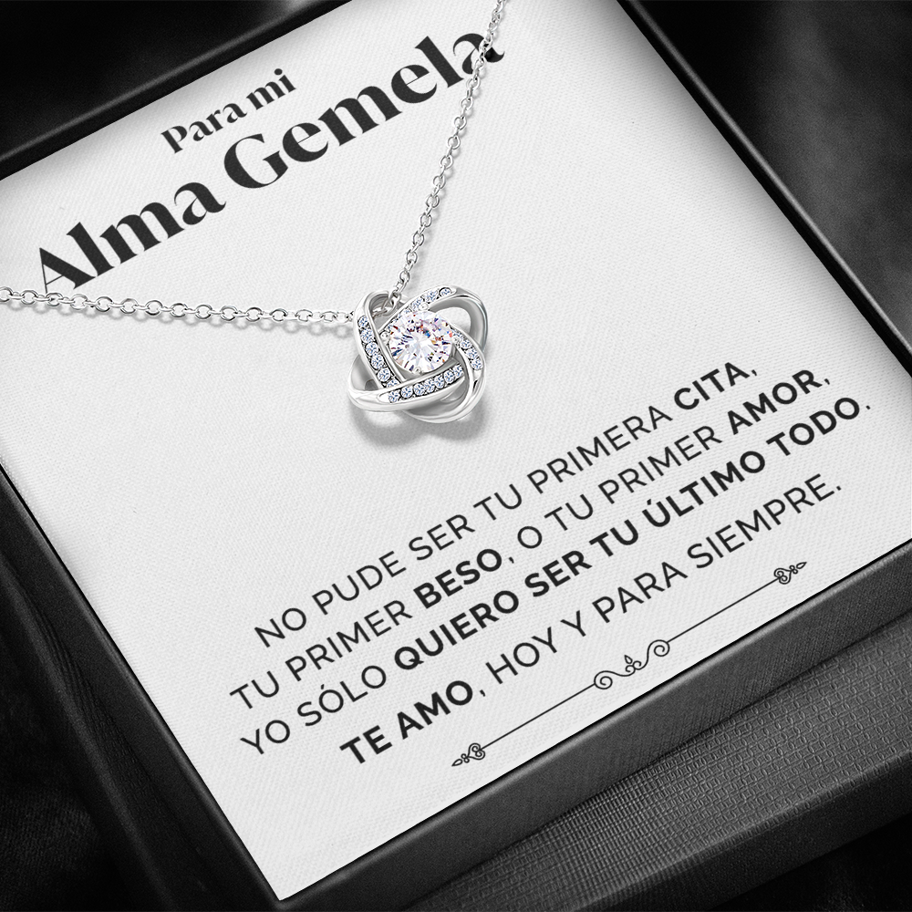 Collar de nudo con tarjeta dedicatoria "Hoy y siempre"