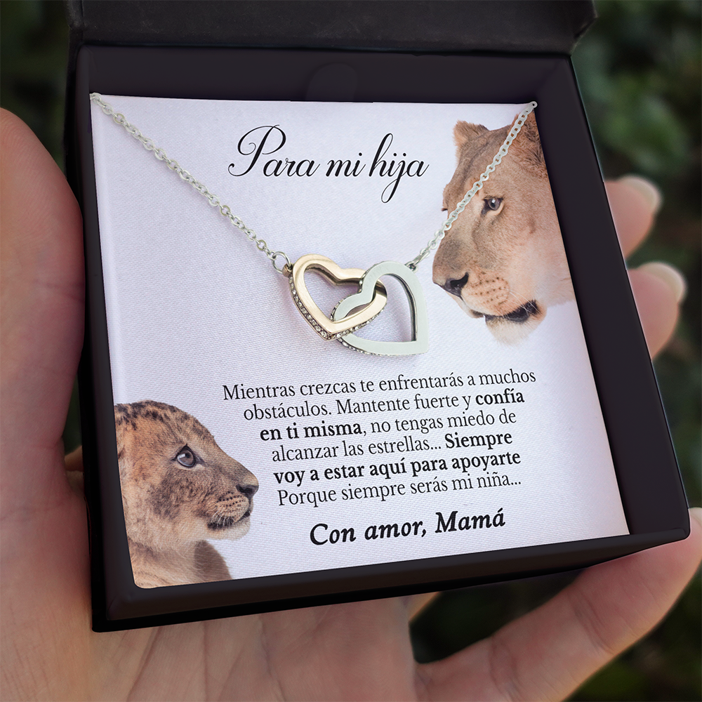 Collar con tarjeta dedicatoria "Siempre voy a estar aquí" - Leonesa