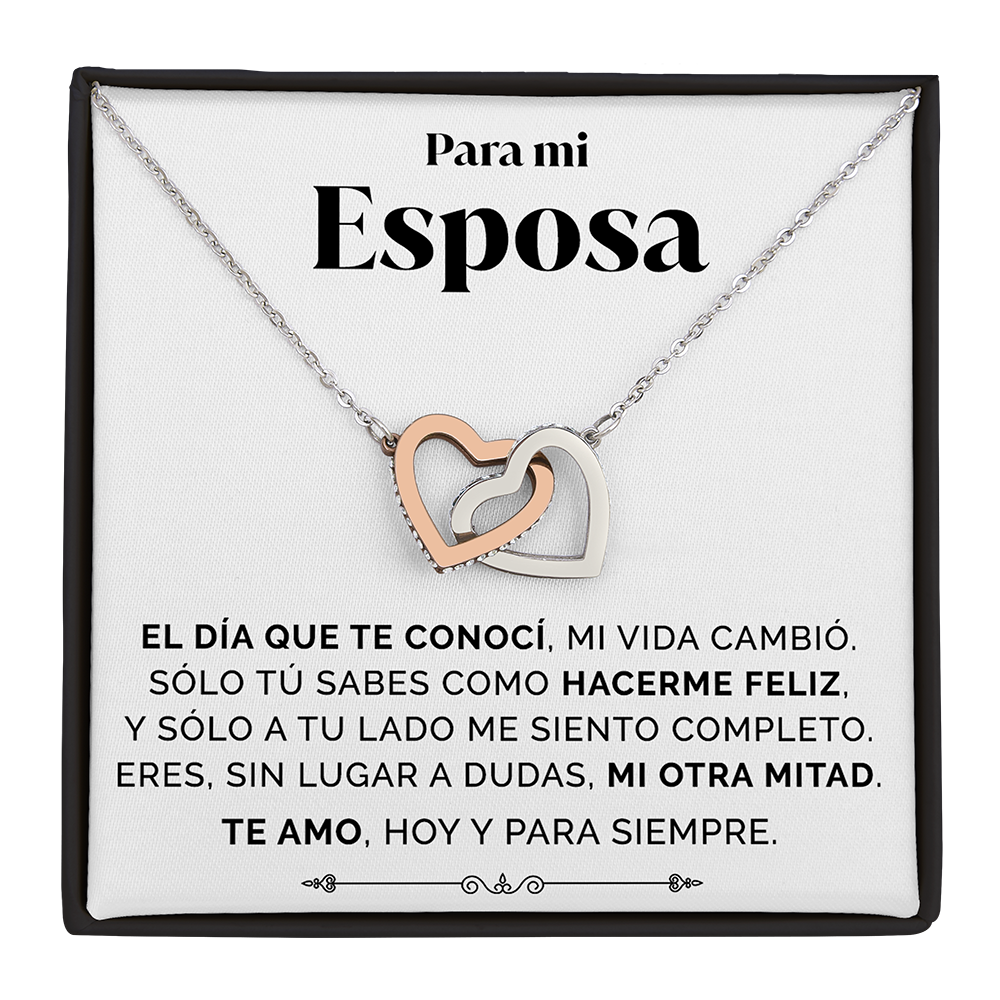 Collar con tarjeta dedicatoria "Mi otra mitad"