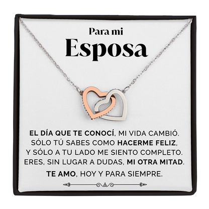 Collar con tarjeta dedicatoria "Mi otra mitad"