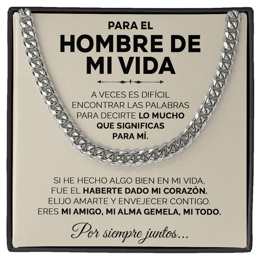 Collar de cadena y tarjeta dedicatoria - Haberte dado mi corazón