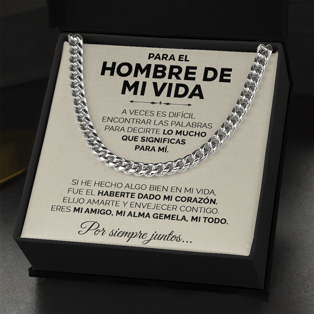 Collar de cadena y tarjeta dedicatoria - Haberte dado mi corazón