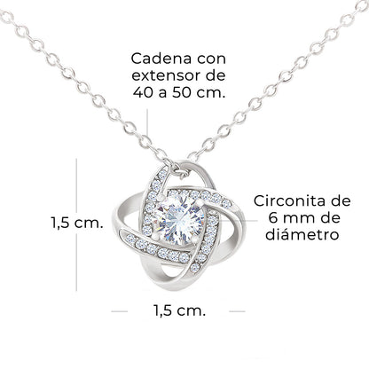 Collar de nudo con tarjeta dedicatoria "Nunca olvides que te amo" Papá