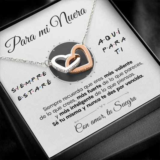 Collar con tarjeta dedicatoria "Para mi nuera"