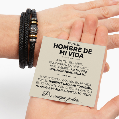 Pulsera de cuero y tarjeta dedicatoria - Mi Todo