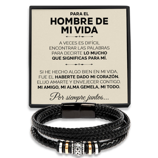 Pulsera de cuero y tarjeta dedicatoria - Mi Todo