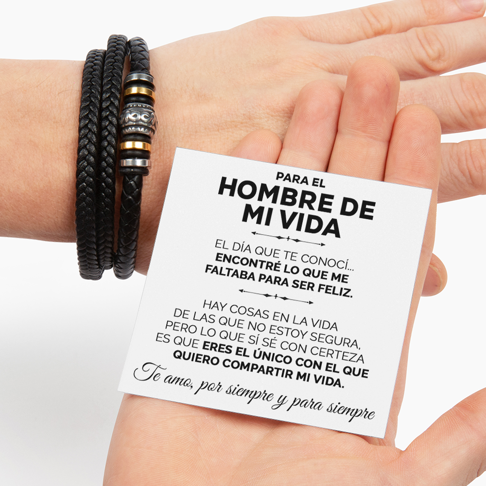 Pulsera de cuero y tarjeta dedicatoria - El Único