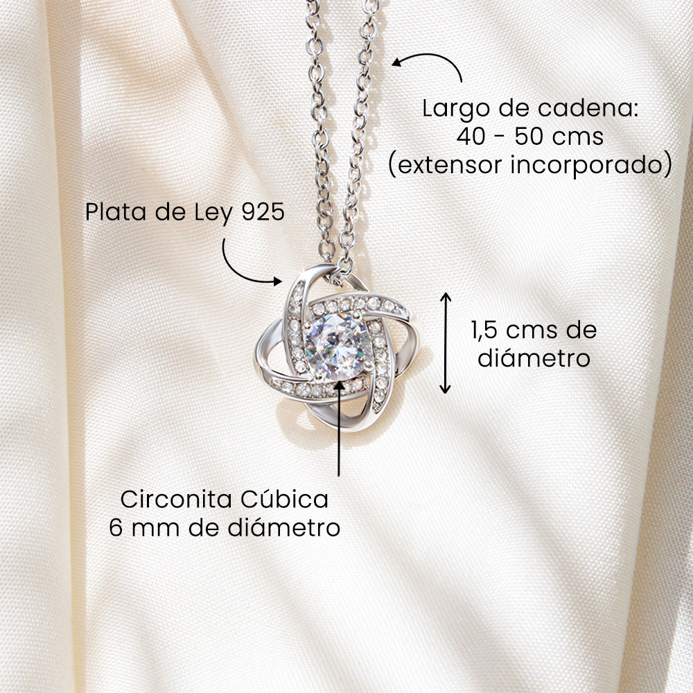 Collar de nudo con tarjeta dedicatoria - Estaré contigo por siempre
