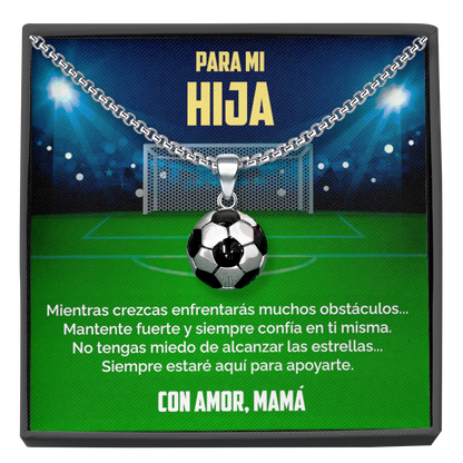 Collar Pelota y tarjeta dedicatoria - Confía en ti misma - Mamá