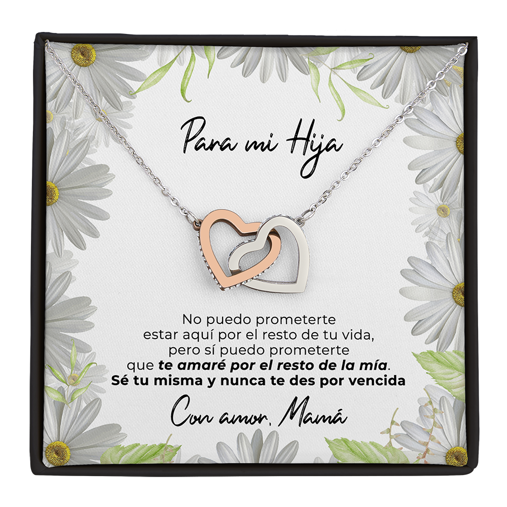 Collar con tarjeta dedicatoria "Te amaré siempre" Margaritas