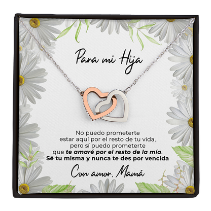 Collar con tarjeta dedicatoria "Te amaré siempre" Margaritas