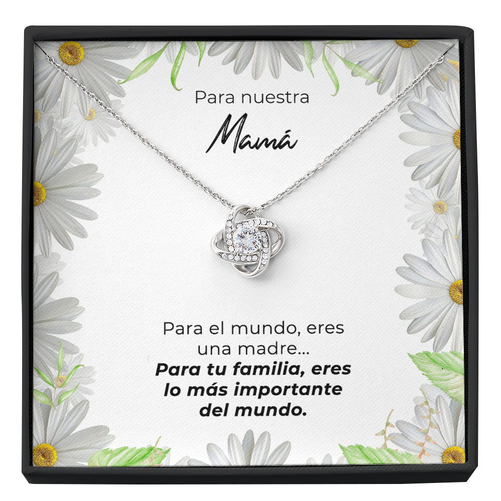 Collar de nudo con tarjeta dedicatoria "Lo más importante del mundo"