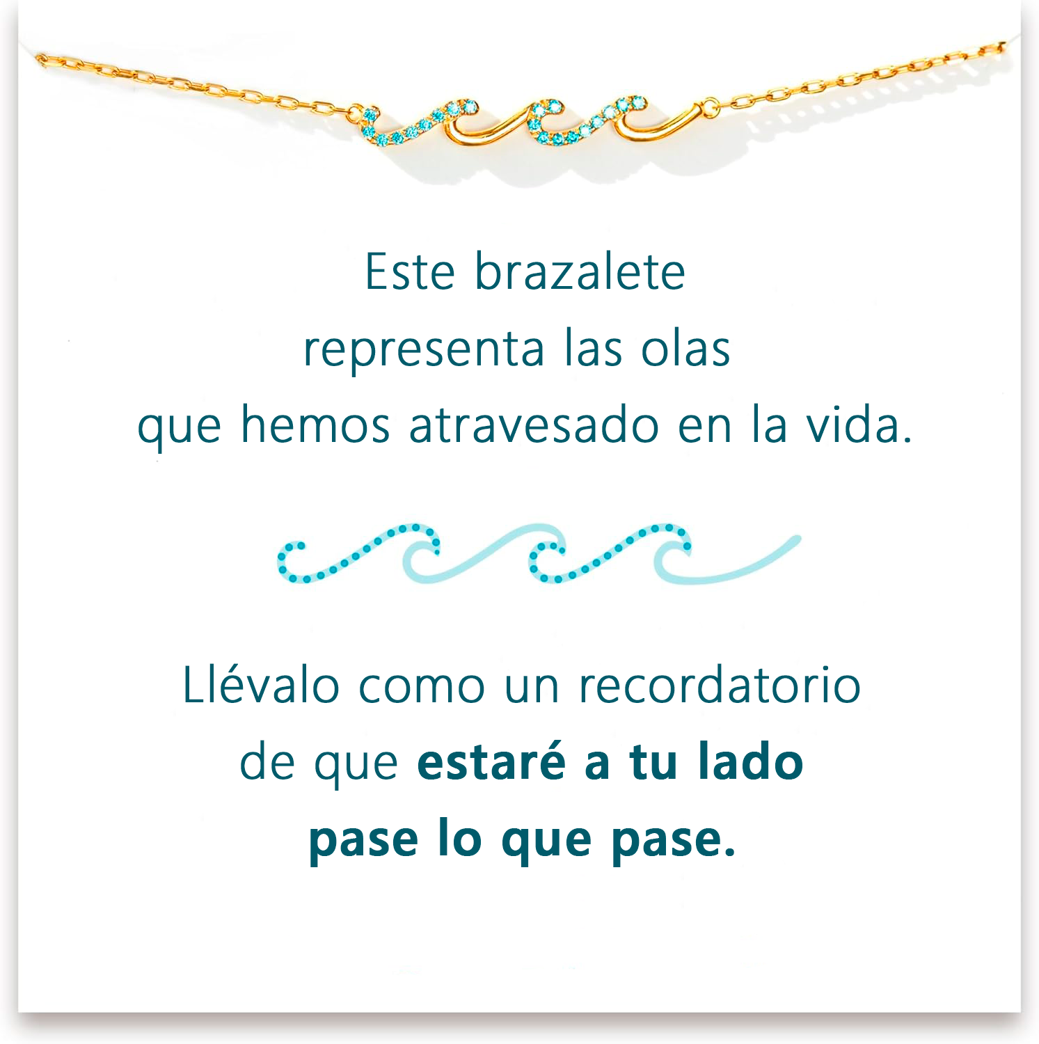 Pulsera de Olas con tarjeta dedicatoria "Recordatorio"