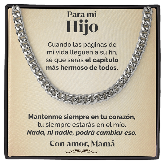 Collar de cadena y tarjeta dedicatoria - Mantenme en tu corazón