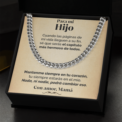 Collar de cadena y tarjeta dedicatoria - Mantenme en tu corazón