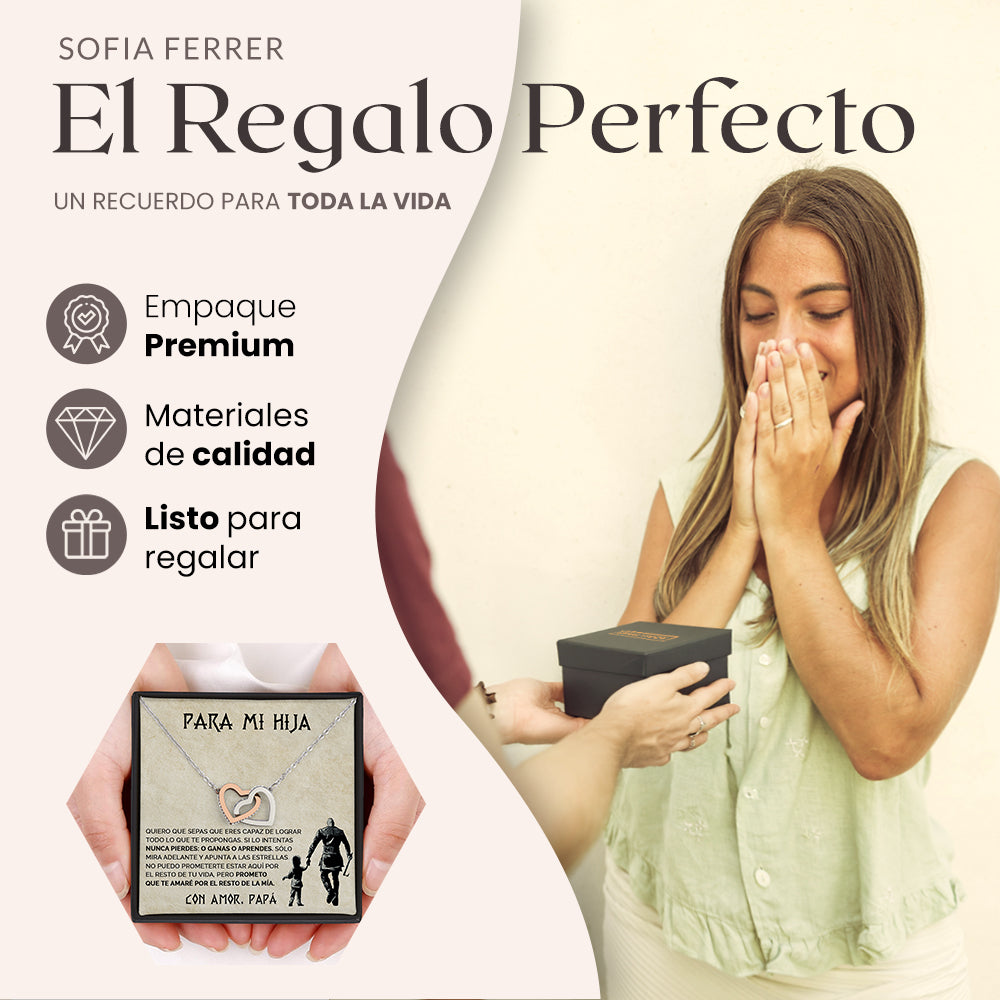 Collar con tarjeta dedicatoria "Apunta a las estrellas" Papá