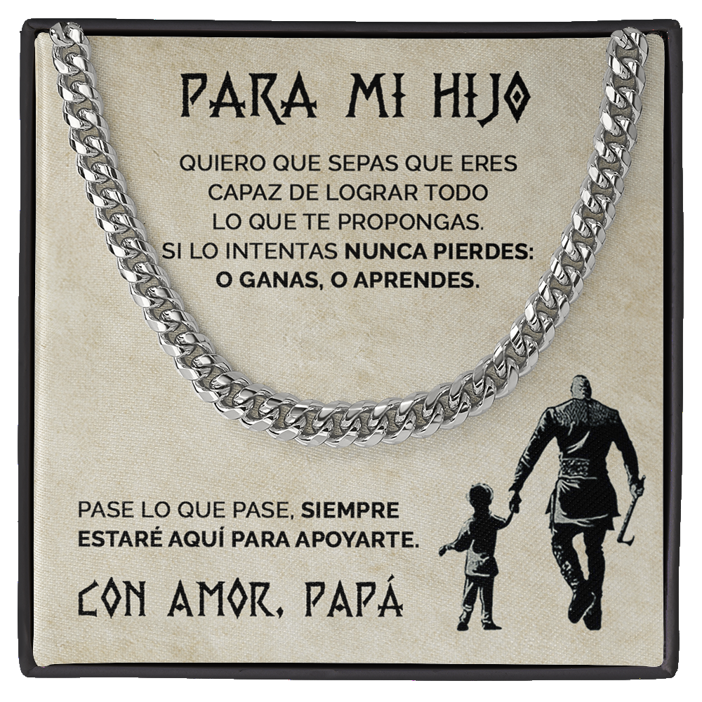 Collar de cadena y tarjeta dedicatoria - Siempre estaré aquí para apoyarte