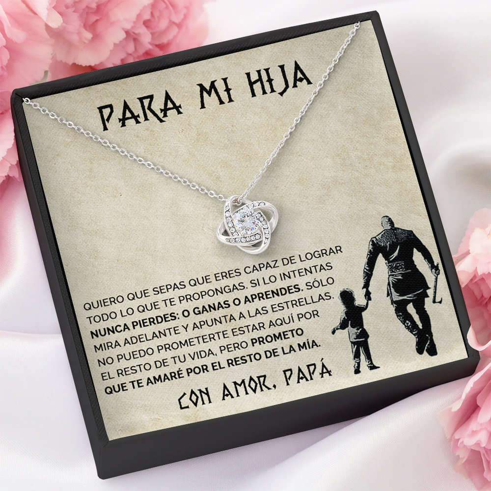 Collar de nudo con tarjeta dedicatoria "Apunta a las estrellas"