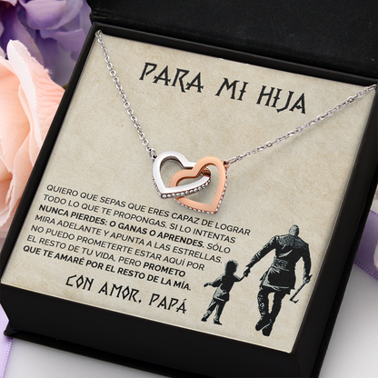 Collar con tarjeta dedicatoria "Apunta a las estrellas" Papá