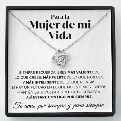 Collar de nudo con tarjeta dedicatoria - Estaré contigo por siempre