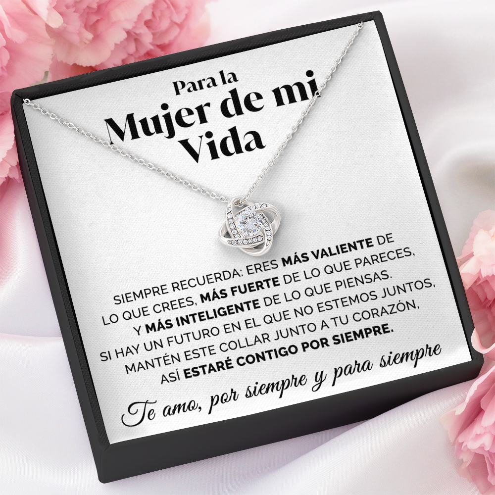 Collar de nudo con tarjeta dedicatoria - Estaré contigo por siempre