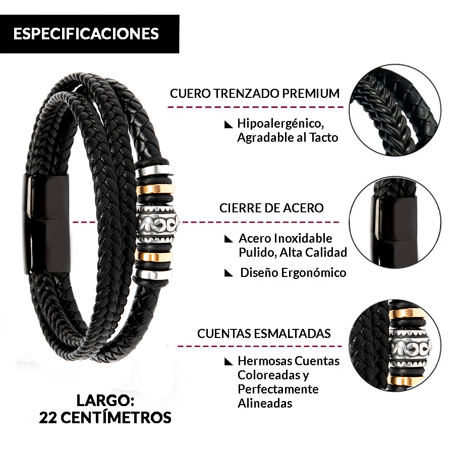 Pulsera de cuero y tarjeta dedicatoria - El Único