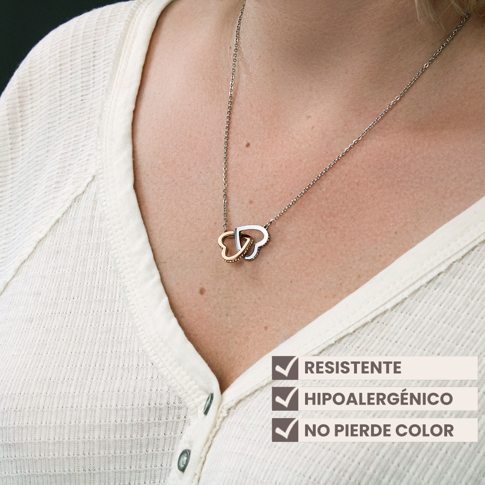 Collar con tarjeta dedicatoria "Te amaré siempre" Margaritas