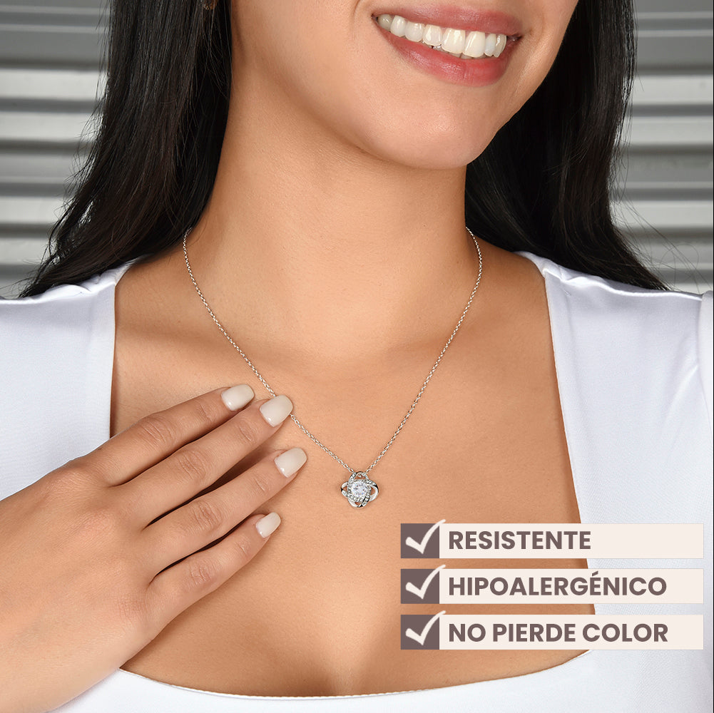 Collar de nudo con tarjeta dedicatoria - Estaré contigo por siempre