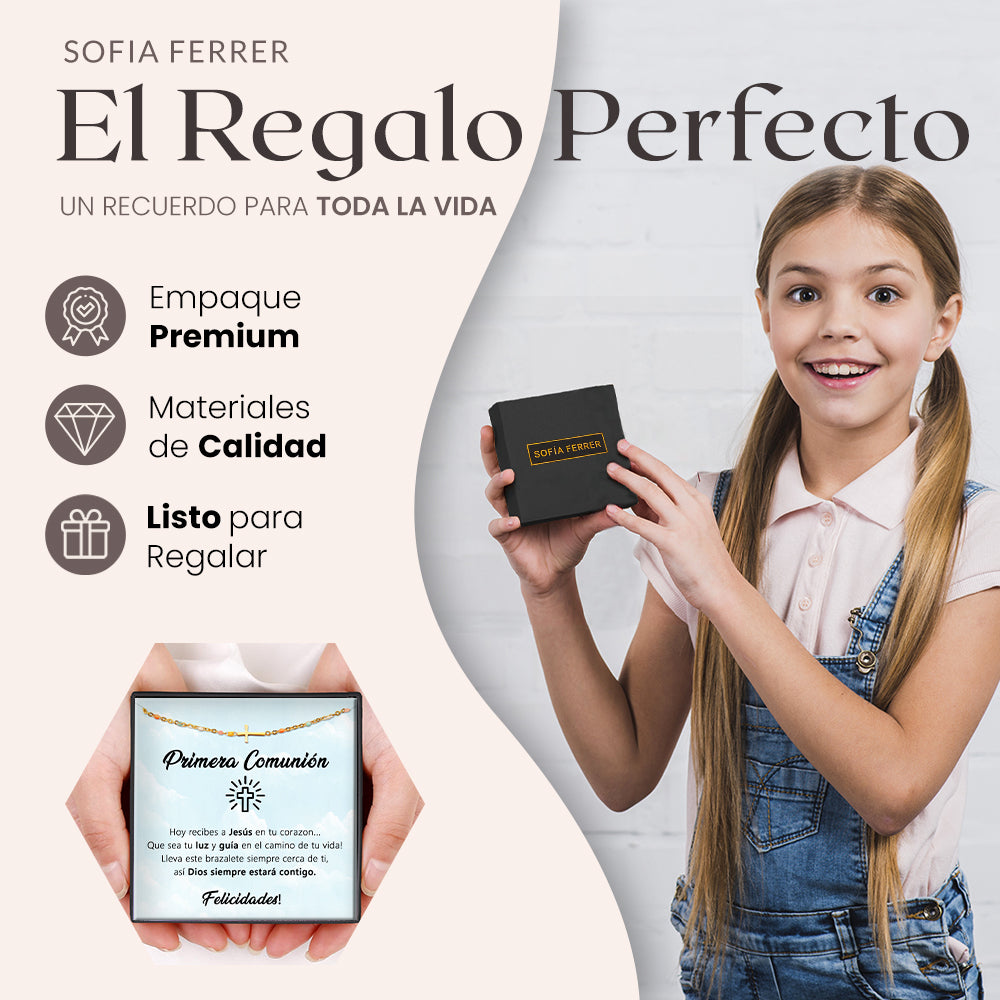 Pulsera de Cruz con tarjeta dedicatoria "Luz"