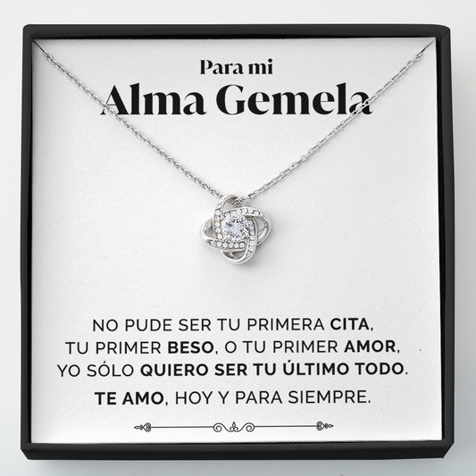 Collar de nudo con tarjeta dedicatoria "Hoy y siempre"