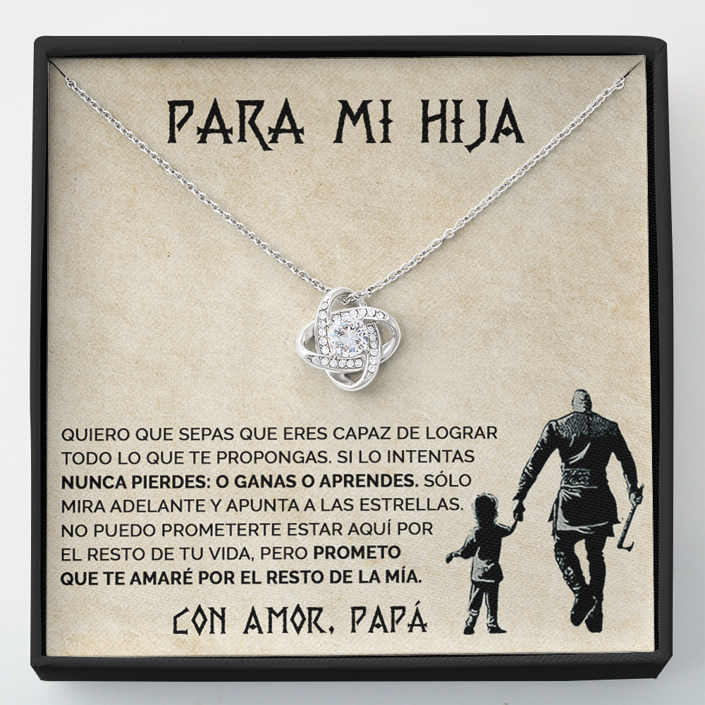 Collar de nudo con tarjeta dedicatoria "Apunta a las estrellas"